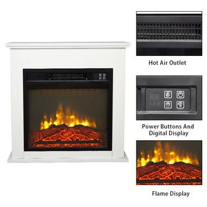 Caminetto Elettrico SF103 18G HA209 25 da 18 Pollici, Stile Mobile in Legno Bianco, 1400W, Monocolore, con Filo di Riscaldamento Effetto Legno e Telecomando Piccolo - Product Image 6