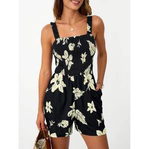 2025 monos informales holgados con cuello cuadrado para mujer para vacaciones de verano, trajes de playa, monos, monos, ropa de resort 2025, ropa para discoteca - Product Image 5