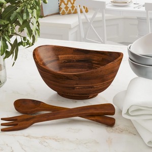 <b>Large</b> Round Wooden Bowl Multipurpose Salad Serving Bowl for Restaurant Buffet and Home Use At Best Price - Product Image 1