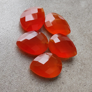 Carnelian naturel, taille briolette, coupe checker, forme poire, calibré, qualité AAA+, pour la fabrication de bijoux - Product Image 6