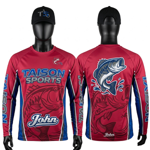 Maillot de pêche pour homme en polyester premium, interlock, anti-humidité, gris, avec empiècements néon, design par sublimation, logo personnalisé, manches longues - Product Image 2