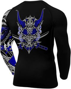Custom Design Men's Long Sleeve Rashguard BJJ Compression Wear 100% Polyester Premium Quality OEM Service <b>Heat</b>-Transfer Printed - Product Image 3