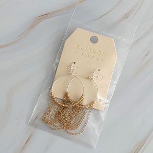 Orecchini Pendenti a Catena Bicolore, Accessorio di Gioielleria alla Moda - Product Image 6