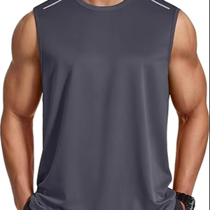 Camiseta Deportiva sin Costuras de Secado Rápido con Orificios Transpirables en Color Contrastante, Camiseta Deportiva de Poliéster Elástico con Cuello Redondo para Gimnasio - Product Image 1