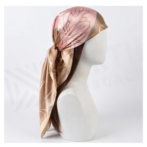 NORTH APPROACH Women's <b>Square</b> <b>Silk</b> <b>Scarf</b> Floral Print Elegant Multi-Functional Fashion Accessory All Seasons - Product Image 3