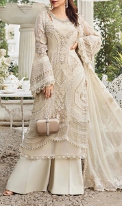 Ensemble Anarkali bleu marine brodé avec dupatta, tenue ethnique indienne et pakistanaise, shalwar kameez - Product Image 3