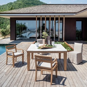 Silla de comedor de madera de teca hecha a mano, estilo tradicional con opciones de cojín – Silla de madera moderna para uso en interiores y exteriores - Product Image 2
