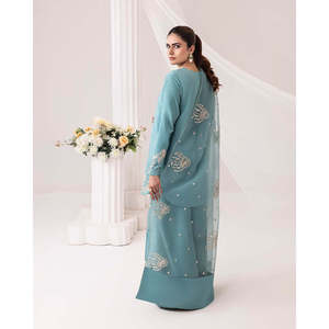 Conjunto de Top y Plazzo de fiesta para mujer de diseñador con atuendo de noche elegante Dupatta - Product Image 1