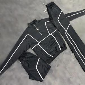 Custom Men's Sports <b>Tracksuit</b> Breathable Knitted 100% Polyester Athletic Windbreaker - Product Image 3