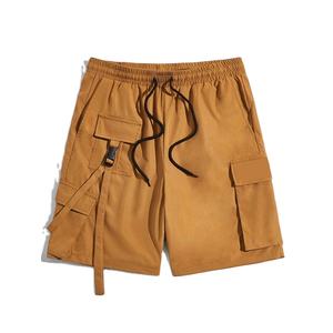 Pantalones cortos holgados con cordón para hombre, con bolsillos, informales, de verano - Product Image 1