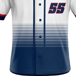 Maillot de baseball professionnel personnalisé, T-shirt d'équipe imprimé, Uniforme sportif respirant en polyester, Vêtements de sport en gros OEM ODM - Product Image 6