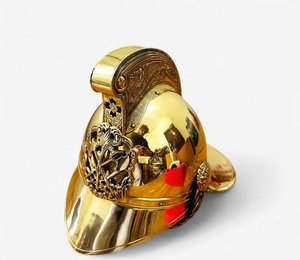 CHk Vintage Brass Fireman Firefighter Helmet Handmade Polished Gold Home Decor Calvin Metal Diwali Mother's Christmas New Year - Product Image 1