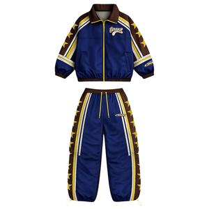 Ensemble de survêtement pour homme, veste coupe-vent et pantalon, manches longues, polyester et nylon, couleurs personnalisées, pour le sport et la course en extérieur - Product Image 2