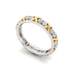 Bague d'éternité élégante en diamant CVD cultivé en laboratoire, plaquée or 10 carats, pour femme, idéale pour un mariage ou un anniversaire - Product Image 3