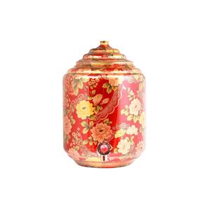 Pot à eau en cuivre 5 Ltrs, nouveau, fait à la main, meilleur imprimé, avec support et Design en verre, conteneur de stockage, à prix - Product Image 1