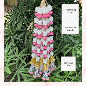 Guirlande de roses artificielles Mogra roses et blanches, décoration murale florale moderne pour mariages, anniversaires, fêtes du Ramadan, toile de fond pour la maison - Product Image 5