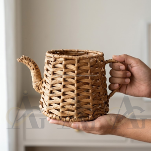 Panier à plantes en rotin naturel 100% coton tissé à la main, écologique, rustique, pour plantes d'intérieur, panier décoratif de jardin - Product Image 3
