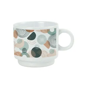 Tasses en céramique blanches de 10 oz à finition brillante - Product Image 2