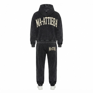 Conjunto de Sudadera con Capucha Oversize Lavada a Medida y Pantalones Jogger de Algodón para Mujer, Chándal de Dos Piezas de Felpa Estilo Urbano OEM ODM - Product Image 3