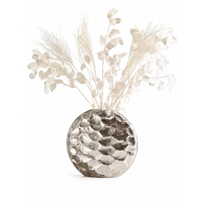 Juego de 2 Floreros Modernos de Metal Plateado Martillado para Decoración de Hogar de Lujo, Centro de Mesa Geométrico Alto de Aluminio para Bodas - Product Image 3