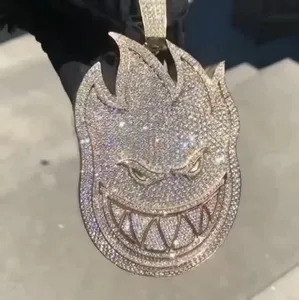 Colgante de Moissanita con Logo Spitfire Personalizado, Estilo Hip Hop, Chapado en Oro sobre Plata 925, Joyería de Lujo Certificada para Hombre - Product Image 4