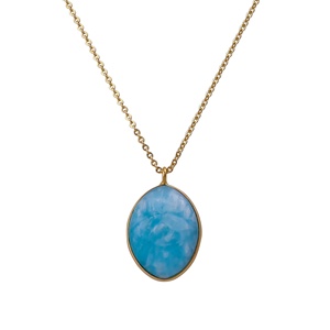 สร้อยคอทองเหลืองประดับเพรไนต์และแคลซิโดนีแกะสลักด้วยมือ ชุบทอง สำหรับผู้หญิงและผู้ชาย เหมาะสำหรับวันเกิดและสวมใส่ทุกวัน - Product Image 5