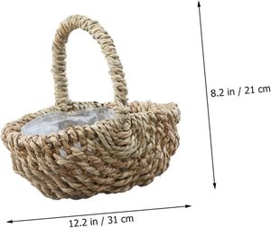 Hot Trending Straw <b>Woven</b> Flower <b>Basket</b> for Wedding Sundries Holder Desktop Storage <b>Basket</b> Floral Arrangement Rustic Home Decor - Product Image 4