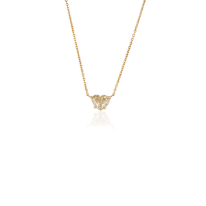 Delicado Collar Minimalista con Colgante Solitario en Forma de Corazón con Diamante Amarillo 100% Natural, Regalo de Cumpleaños para Ella, Oro Amarillo Sólido K18 - Product Image 1
