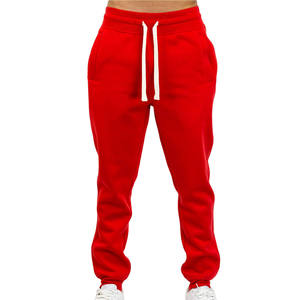 Pantalon de jogging en coton rouge uni pour homme, taille à cordon, décontracté, pour e-sport, adulte - Product Image 1