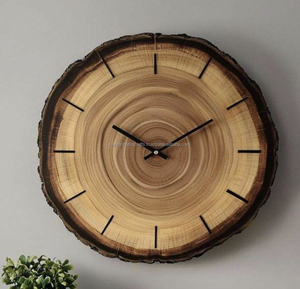 Horloge murale en bois à quartz - Design industriel de haute qualité, horloge à piles pour salon. Pièce décorative pour l'apaisement - Product Image 5