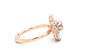 AMBER JEWELS Rose Gold Plated Flower Shape Zircon Pendant Unisex Classic Charm Jewelry Alloy Claw Setting IGI Certified - Product Image 4