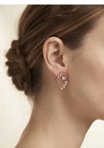 Pendientes de Oro Rosa de 9K con Diamantes de Laboratorio para Mujer, Corte Brillante, Chapados en Rodio, Minimalistas, Regalo, Certificados por IGI, Valoración de Terceros - Product Image 4