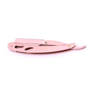 Maquinilla de afeitar plegable rosa con hoja de acero inoxidable para el cuidado facial, uso en barberías, para mujeres, con mango de plástico y una sola hoja. - Product Image 5