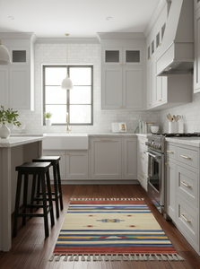 Tapis rectangulaire en coton tissé beige, motif floral moderne, lavable en machine, avec envers réversible, multicolore, pour la maison, les voyages et les pique-niques, vente en gros - Product Image 4