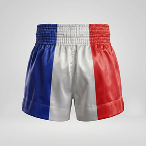 Custom Muay Thai Shorts <b>Men</b> Thai Boxing <b>Trunks</b> Professional Satin Glitter Patch Kickboxing Shorts Breathable Training Gym Shorts - Product Image 2