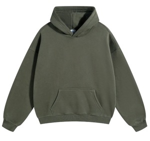 เสื้อฮู้ดผู้ชายไซส์ใหญ่ สีพื้น ผ้าฝ้ายเฟรนช์เทอร์รี่ ทรงลำลอง ใส่ได้ในฤดูใบไม้ร่วง - Product Image 5