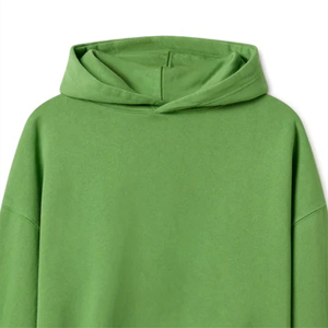 Sweat-shirts unisexes verts surdimensionnés en polaire décontractés avec poche, tricotés 100% coton respirant, couleur unie pour l'hiver, MADE BY BS - Product Image 3