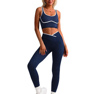 Trendy Women <b>Yoga</b> Sets Breathable Two Piece Fitness Clothing With Comfortable Top And Leggings For <b>Yoga</b> <b>Pilates</b> Workout - Product Image 1