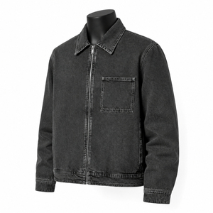 Wholesale Custom Men's Formal Acid Wash Denim Jackets Solid Color <b>Button</b> Closure 100% Cotton - Product Image 3