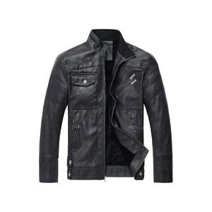 Chaqueta de Cuero para Hombre, para Otoño e Invierno, Chaqueta de Cuero PU, Chaqueta de Motociclista a la Moda con Cierre - Product Image 4