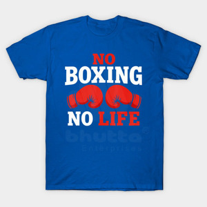 Custom Boxing T-Shirt Men Cotton/Polyester Graphic Tee <b>No</b> Boxing <b>No</b> Life Print Casual Gym Fitness Training Breathable T-Shirts - Product Image 3