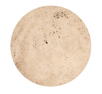 Table basse en travertin, table d'appoint ronde sur piétement, table d'appoint en pierre naturelle pour salon