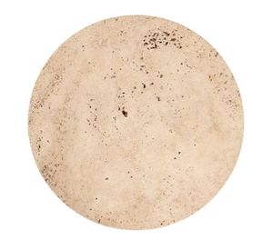 Travertine Coffee <b>Table</b> <b>Round</b> Pedestal <b>Side</b> <b>Table</b> Natural Stone Accent <b>Table</b> for Living Room - Product Image 4