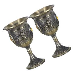 CUSTOMART <b>Stainless</b> Steel Wine <b>Glasses</b> Set of 4 Round Modern Design Unbreakable for Party and Home Use Western Drinking <b>Glass</b> - Product Image 2