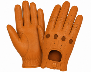 Speed One Sports Unisex Genuine Lambskin Leather <b>Driving</b> <b>Gloves</b> with Hand Grips Classic Vintage Style All Seasons - Product Image 6