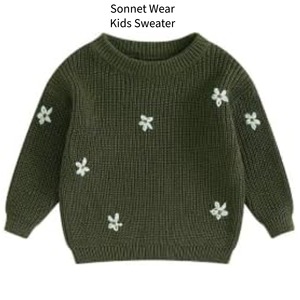 Pull en tricot 100% coton unisexe pour enfants, hauts mignons - Product Image 1