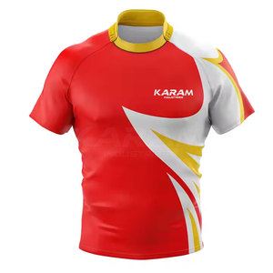 Maillot de rugby respirant à manches courtes pour homme et femme, dernier design, prix de gros abordable, faible MOQ, idéal pour les sports de plein air - Product Image 1