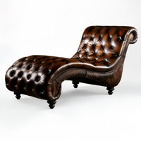 Chaise longue en cuir artisanale de style vintage, canapé-lit moderne capitonné, modulaire, pour salle à manger, hall d'hôtel, décoration de chambre