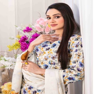 Élégant trois pièces broderie Salwar Kameez belle indienne pakistanaise adultes robe de soirée Collection Viscose Wear - Product Image 2