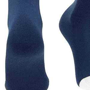 Chaussettes de sport mi-hautes bleu marine unies, chaussettes de compression athlétiques tricotées pour la course, l'entraînement et la gym - Product Image 4